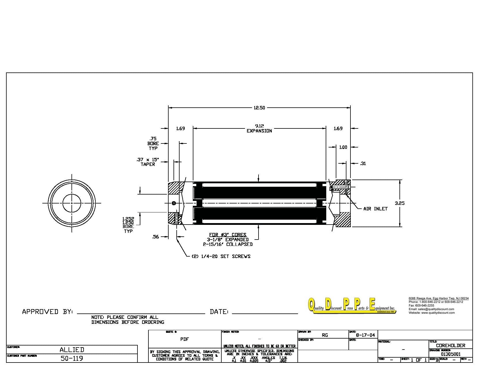 ALLIED GEAR COREHOLDER 3"-1