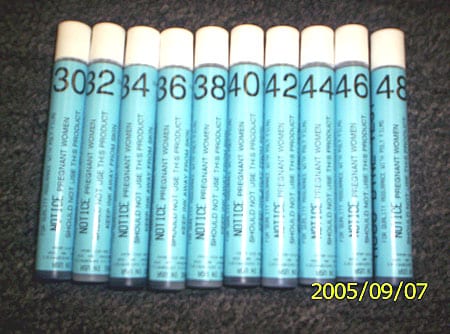 DYNE TEST PENS: RANGING FROM 30 - 48