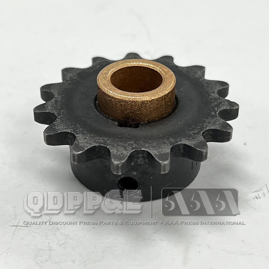 SPROCKET, IDLER ROLL 3/8P X 15T X 3/4" BORE WITH BUSHING
