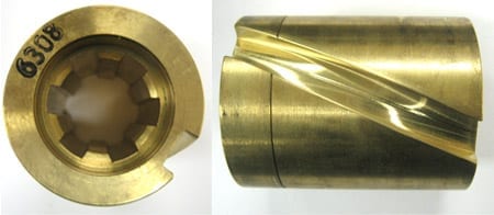 WEBTRON 650 / 750 REGISTER ADJUST BRASS HUB, CANTILEVERED, OLD STYLE, RIGHT HAND