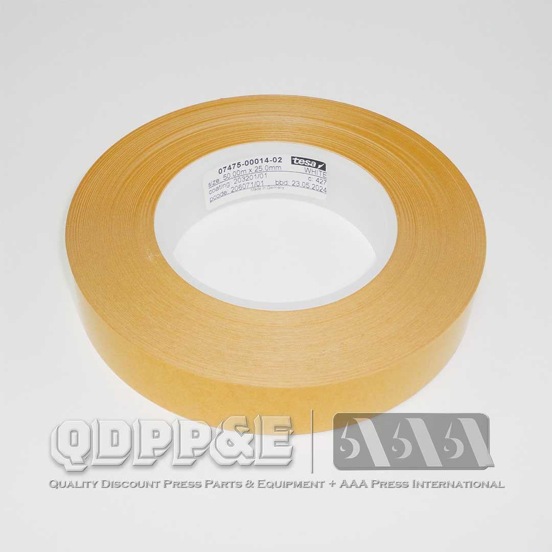 CLEAR ACRYLIC ADHESIVE PET WITH GOLD BACKING, 25MM WIDE X 50M LONG
