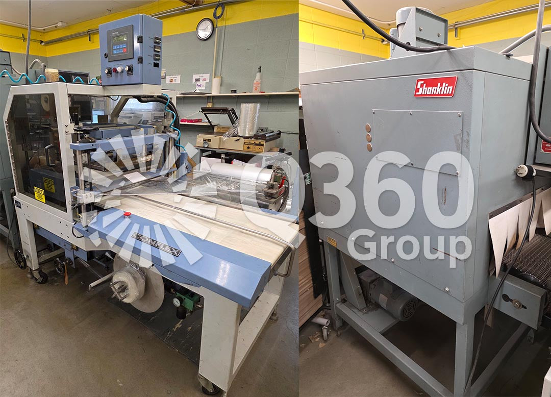 Conflex Automatic L-Bar Shrink Wrap Sealer and Shanklin Shrink Tunnel Package