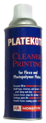 Platekote Spray - Made of a unique, film-forming coating that quickly modulates the affinity of ink to plate, which prevents the accumulation of dried ink, lint, dust, or any other foreign matter in non-printing areas.