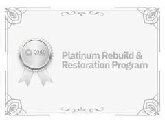 Q360's Platinum Rebuild & Restoration Program medallion